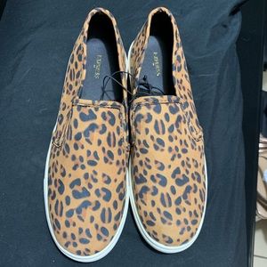 Leopard print slip on sneakers